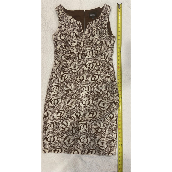 Adrianna Papell Sleeveless Sheath Dress Women's 8 Brown White Floral Career - Picture 12 of 13